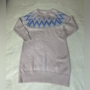 Gymboree light pink/blue jacquard knit sweater dress Size M (7-8)